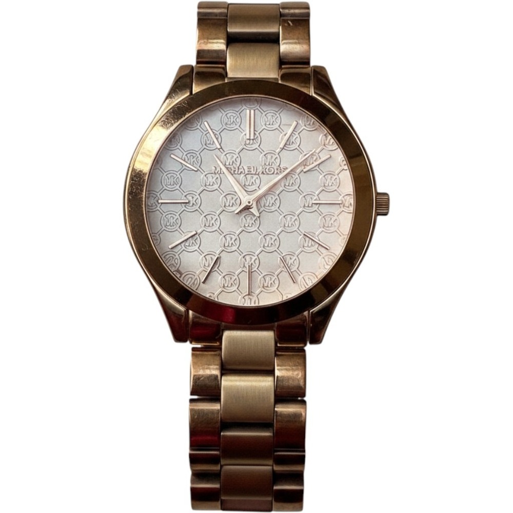 Michael Kors MK-3591 Slim Runway Rose Gold Logo Dial Stainless Steel Watch